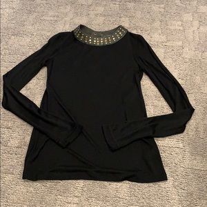 Kate Moss Top Shop leather studded collar shirt